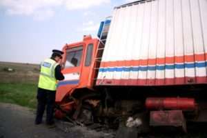 Wrecked semi truck