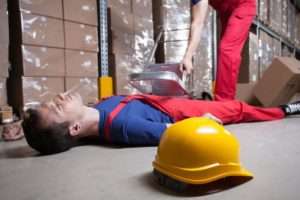 Injured warehouse person