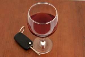 Red wine with car key