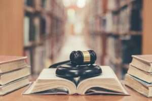 Gavel and law books