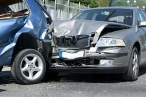 Two cars after accident