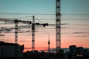 Construction site with crane