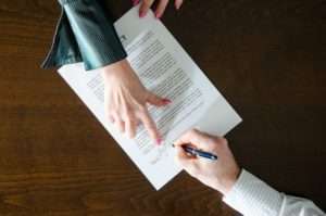 Signing contract