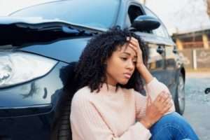 Woman distressed after accident