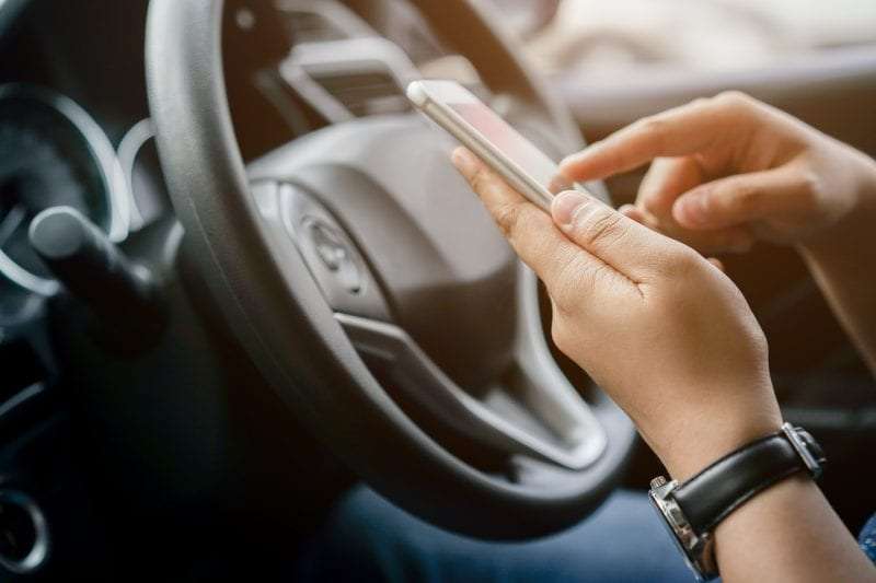 phone and steering wheel