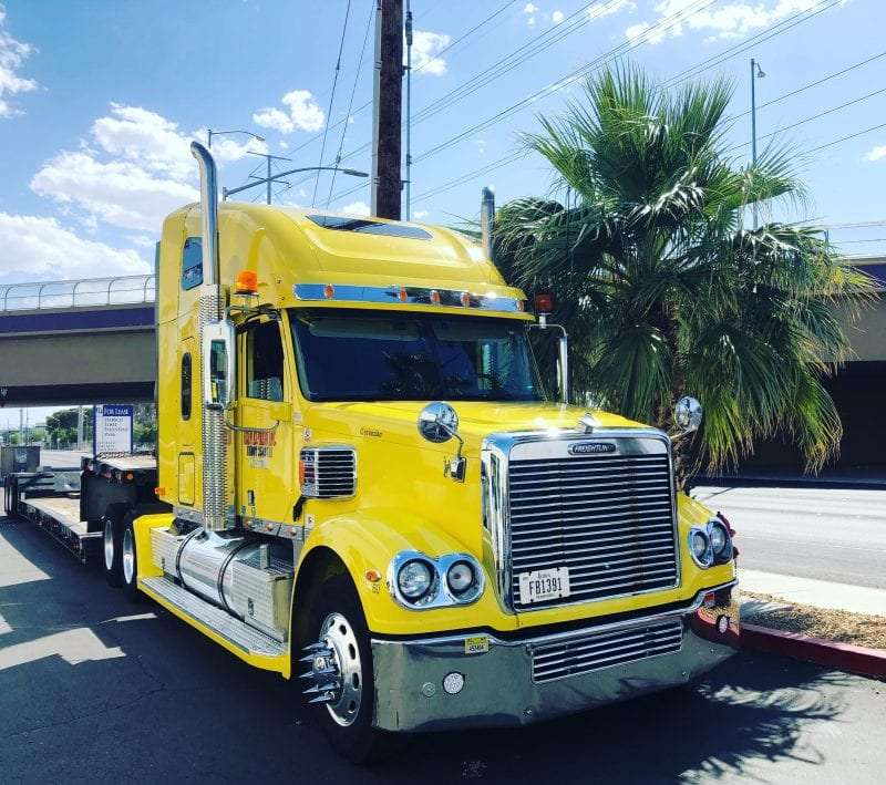Yellow semi truck