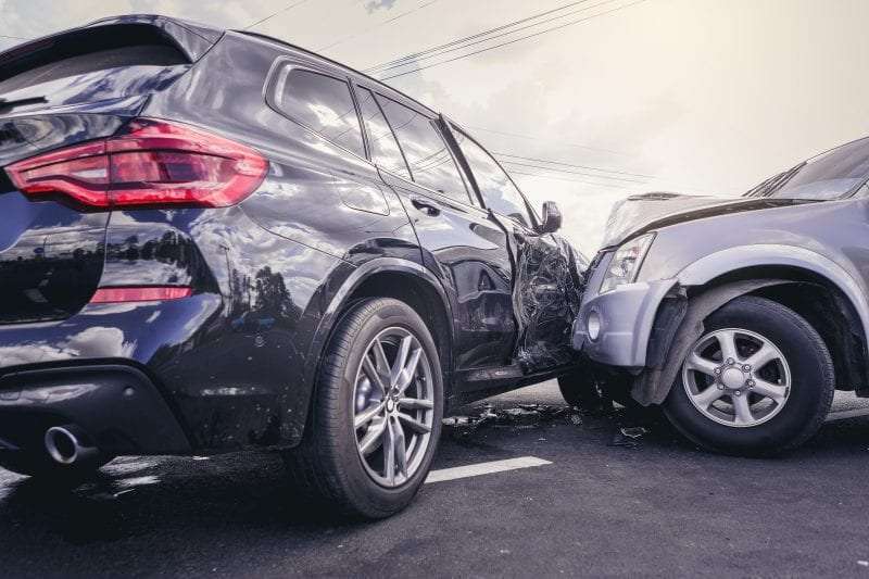 two suvs in accident