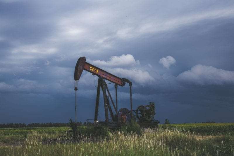 oil rig in field