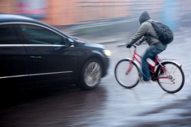 car hitting bike