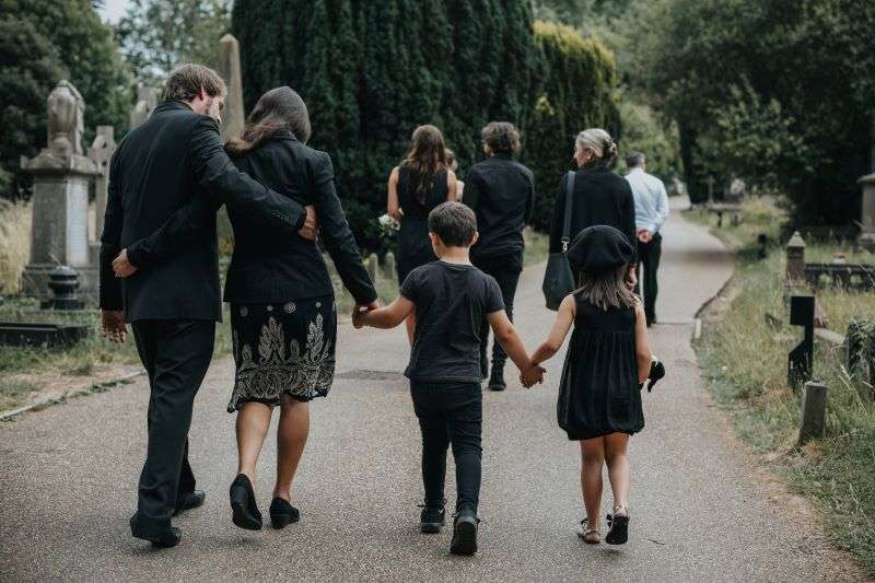 grieving family