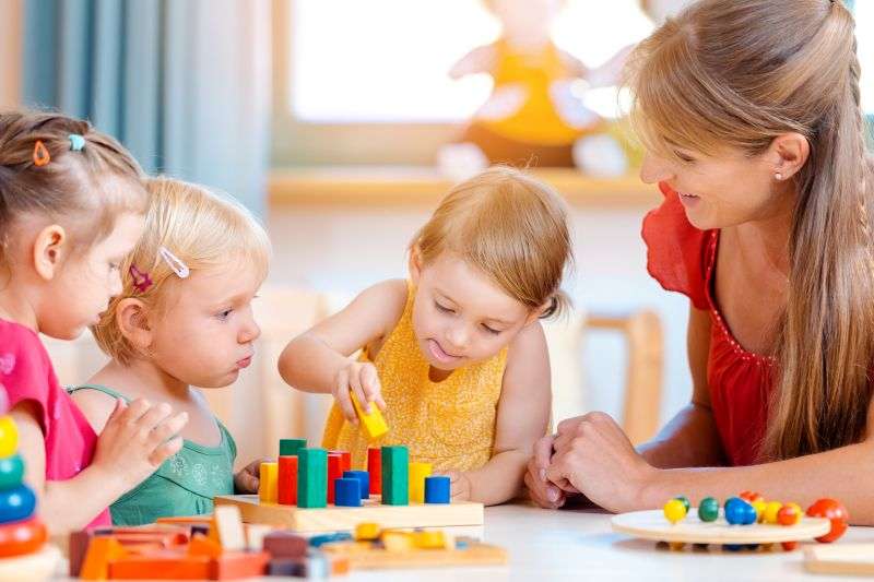 children at table in daycare